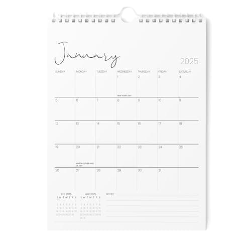 Karto Wall Calendar 2025 - Vertical 8.5x11 inch Runs Until June 2026 - Boost Your Productivity and Easy Planning with the Aesthetic Monthly Calendar - Cursive