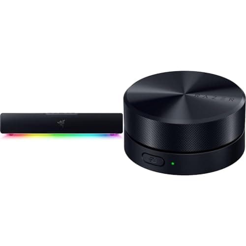 Razer Leviathan V2 X PC Soundbar - Compact Chroma RGB Design, Bluetooth 5.0 & Wireless Control Pod: Advanced Audio Control for Nommo V2 & Leviathan V2 Speakers