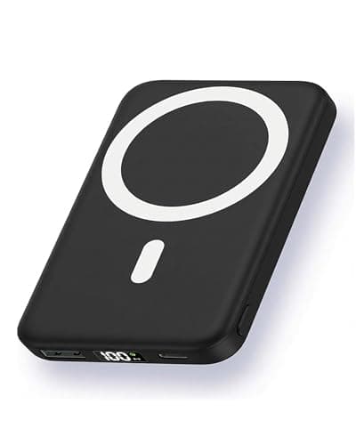 DEKSMO Power Bank 10000mAh, Slim Portable Charger USB C PD 22.5W Fast Charging, Small LED Display Battery Pack for Mag-Safe/ iPhone16/15/14/13/12 /11 (Black)