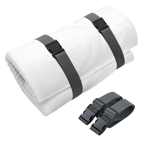 Wowangce 2 Pcs 60" x 2" Mattress Topper Straps Adjustable Memory Foam Packing Straps with Buckles for Home Mattress Moving or Storage, Dark Grey