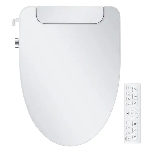 IYTATA Electric Bidet Toilet Seat, Elongated, Warm Water with Air Dryer, Heated Seat and Slow Close Lid, Front and Rear Wash, LED Nightlight, Wireless Remote, White, 101