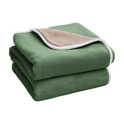 Kozeewarm Heated Blanket Battery Operated Portable 30"x40" Heated Throw Cordless 3 Heating Levels 2 Hours Auto-Off Rechargeable Electric Heating Blanket Green(Battery Not Included)