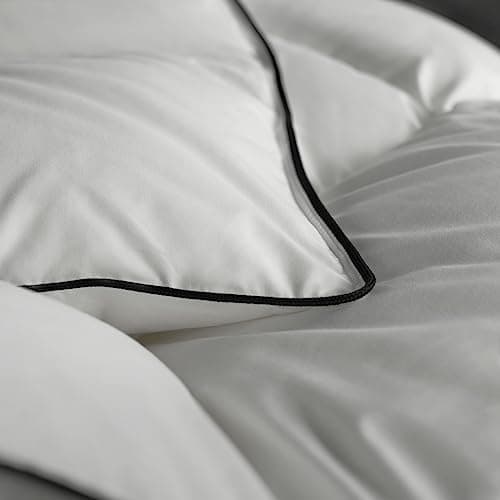 Feather Down Fiber Comforter Twin Size,Premium Ultra-Soft Breathable Comforter High Fill Power Grey Duvet Insert,All Season Hotel Luxury Bedding Comforters 8 Corner & Center Loops,Baffle Box Design 9