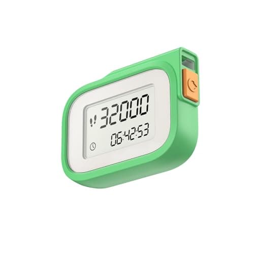 3D Pedometer for Walking, Accurate Digital Step Counter with Removable Lanyard, Fitness Tracker for Daily Activity Step & Sport Time Data-10-Step Smart Calibration-Green