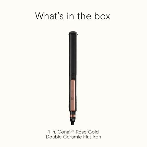 INFINITI PRO CONAIR Rose Gold Ceramic Flat Iron Hair Straightener, 1-Inch Flat Iron with Extra-Long Plates, including a Floating Plate, Advanced Heat Technology, Black 8