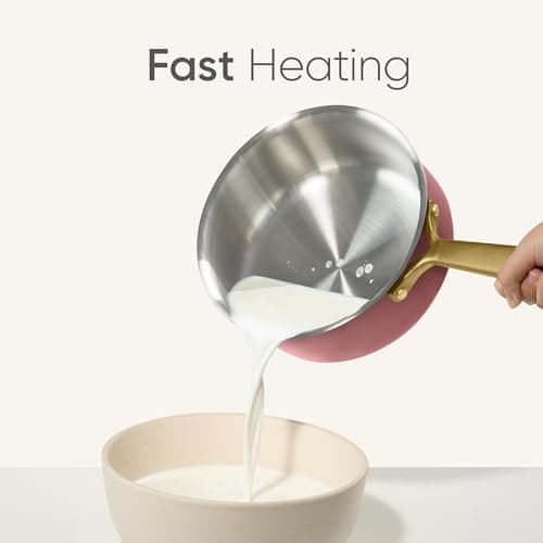 CAROTE 1.5Qt & 3.0Qt Stainless Steel Saucepan Set, Non-Toxic 3-Ply Stainless Steel Cookware Set with Lids, Small Kitchen Pots, Oven Safe, Compatible with Induction, Ceramic, Gas 6