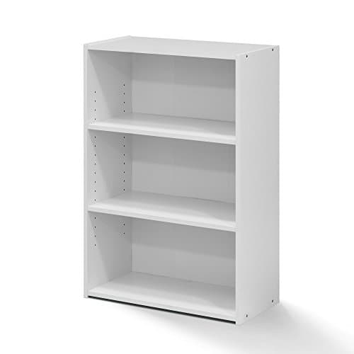Furinno WRIGHT Book Shelf, 3-Tier Modern Bookshelf, Bookcase with Closed Back, 11.6" x 24.5" x 35.3", for Living Room, Bedroom, Home Office, Soft White 6