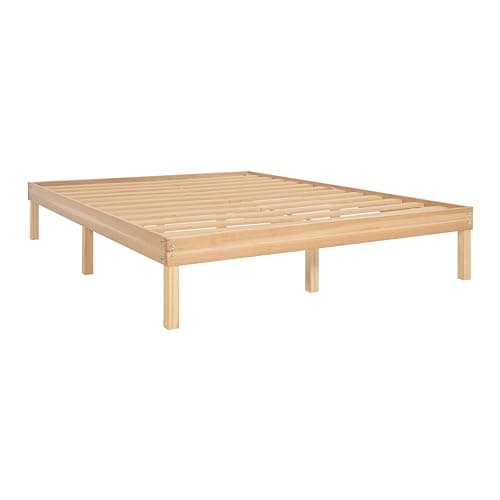 Naomi Home Linda 14 Inch Full Solid Wood Platform Bed Frame No Squeak Bed Frame with Wooden Slats No Box Spring Needed 9 2 Under Storage Natural 6