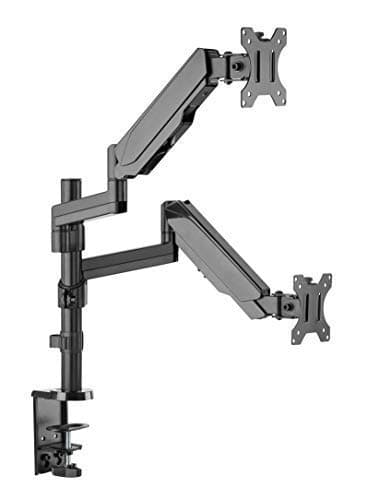 TechOrbits Triple/Double/Single Monitor Mount Stand - Computer Screen Desk Gas Spring Arm (Dual Monitor - Black) 9