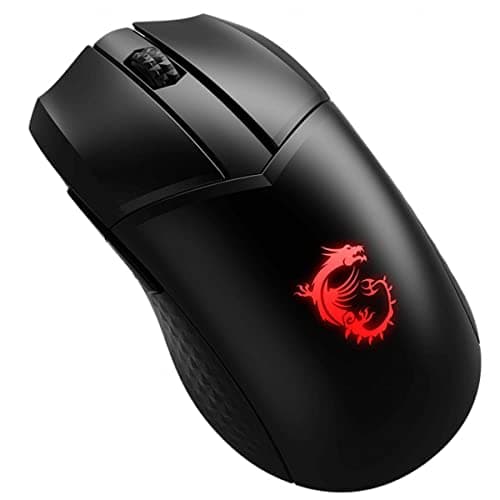 msi Clutch GM41 Lightweight Wireless Gaming Mouse & Charging Dock, 20,000 DPI, 60M Omron Switches, Fast-Charging 80Hr Battery, RGB Mystic Light, 6 Programmable Buttons, PC/Mac