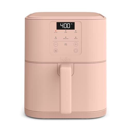 bella 6 Qt Slim Air Fryer, Fits-anywhere™ Kitchenware, EverGood™ Ceramic Nonstick Coating, Adjustable Temperature, 6 Preset Cooking Options, 60 Min Auto Shutoff w Audible Tone, 5lb Capacity, Blossom