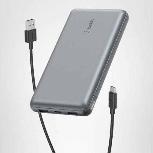 Belkin Portable Charger, USB C Power Bank 20000 mAh w/ 2 USB-A Ports, 15W w/A to C Cable - iPhone 17, Air, Pro, Pro Max, AirPods, Samsung Galaxy S25, iPad, Nintendo Switch 2, Google Pixel 10 - Gray 13