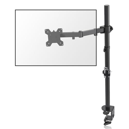 Suptek Single Monitor Arm Desk Mount Fully Adjustable Monitor Stand for 1 / One Screen up to 32 inch Extra Tall 31.5 inch Pole,Black (MD6821)