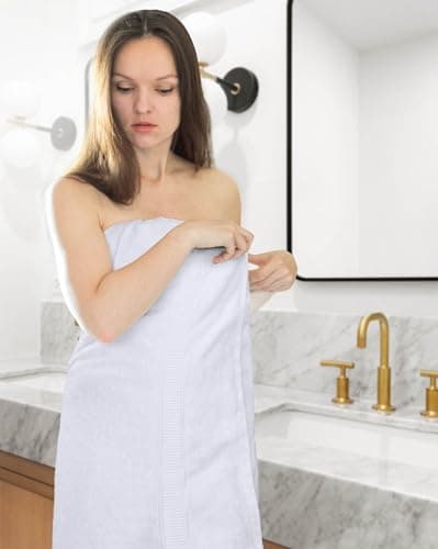 Utopia Towels Luxurious Jumbo Bath Sheet 2 Piece, 600 GSM, 35 by 70 Inches, 100% Ring Spun Cotton, Highly Absorbent and Quick Dry Extra Large Bath Towel, Super Soft Towel, White 7