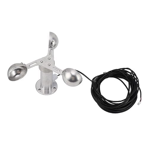 Luqeeg Wind Speed Sensor, High Accuracy Three Cup Anemometer, Aluminum Alloy Material with 8m Cable for Wind Measurement in Power Plants, Meteorological Stations, Easy to Install