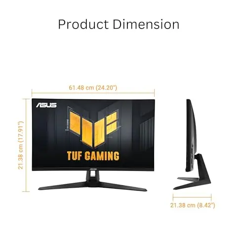 ASUS TUF Gaming 27” 4K HDR Monitor (VG27UQ1A) – 160Hz, 1ms, Extreme Low Motion Blur Sync, NVIDIA G-SYNC Compatible, AMD FreeSync Premium, 95% DCI-P3, DisplayWidget, 3 yr Warranty 7