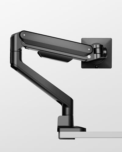 monTEK Deluxe Monitor Arm up to 40 Inch Holds 26.4 lbs Curved Screens Aluminum Fully Motion Adjustable Single Monitor Stand with Clamp/Grommet Desk Mount, Quick Release Plate,75/100mm VESA