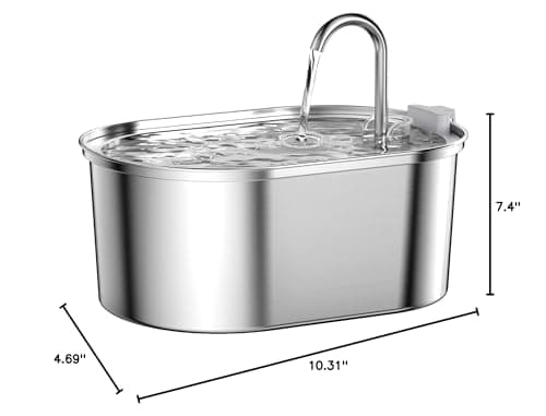 Cat Water Fountain Stainless Steel: 108oz/3,2L Pet Water Fountain - Water Fountain for Cats Inside with Quiet Pump - Dishwasher Safe Cat Fountains - Suitable for a Variety of Pets - SOOFPET 9