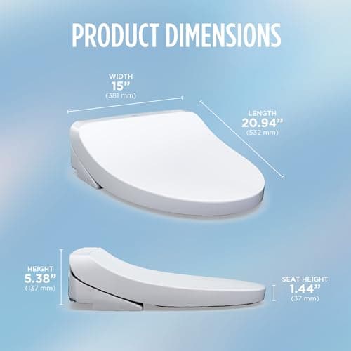 TOTO® WASHLET® KS5 Electronic Bidet Toilet Seat with Instantaneous Water Heating, Self-Cleaning Wand and Heated Seat, Elongated, Cotton White - SW3216#01 8