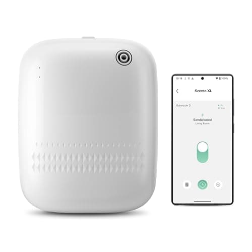 Airversa Waterless Essential Oil Diffuser for Home Large Room and Commercial Use, Up to 2000 sq ft, App Control Cold Air Diffuser, 400mL, DC-12V/1A Plug in Wall, Smart Scent Air Machine, ANW-White