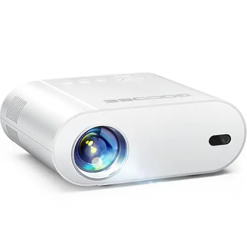 GooDee Smart Viedo Projector with WiFi and Bluetooth, 1000ANSI Brightness Auto Keystone Focus Mini Movie Projector Portable for Home Theather Indoor/Outdoor