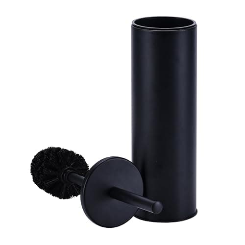 Deep & Sturdy Toilet Bowl Brush with Holder - Durable Scrubbing - Toilet Cleaners - Household Essentials - Silicone Brush - Bathroom Cleaner - Cleaning Supplies - Household Supplies, Matte Black 2