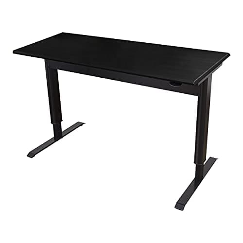 S STAND UP DESK STORE Pneumatic Adjustable Height Standing Desk Computer Workstation (Black Frame/Matte Black Top, 48in Wide
