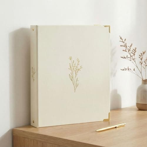 Aesthetic 3 Ring Binder Set of 2 - Sturdy 1 Inch Binder Fits Letter Sized Paper - A Cute Holder for Women or Men with Pocket Easily Organizes Your Paperwork for School, Office or Work 8