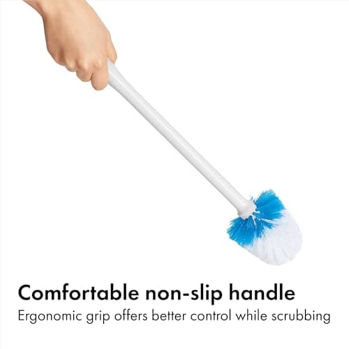 OXO Good Grips Compact Toilet Brush & Canister, Toilet Bowl Brush and Holder with Automatic Canister Door, Bathroom and Small Spaces Cleaning Supplies Essential 6