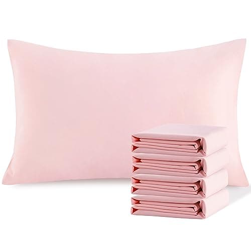 NTBAY Queen Pillowcase Set - 4 Pack Brushed Microfiber 20x30 Pillowcases - Soft, Wrinkle-Free, Fade-Resistant, Stain-Resistant, Blush Pink Pillowcases with Envelope Closure - 20x30 Inches, Blush Pink
