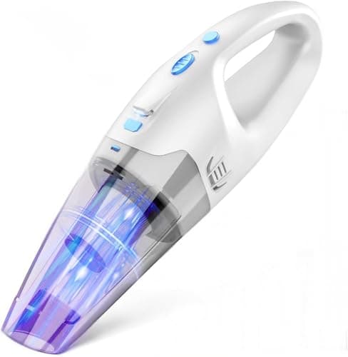 FUOAYOC Handheld Vacuum Cordless, Hand Vacuum Cordless Rechargeable with LED Light/Multi Accessories,1.6lbs Car Portable Vacuum Cleaner for Pet Hair, Home, Car, Office