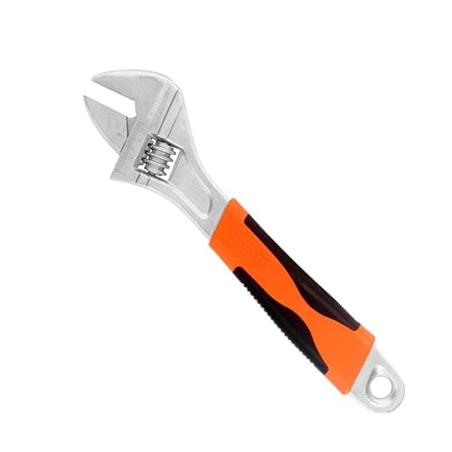CASAKUMARI Multi-Purpose Adjustable Wrench, 10 Inch,Stainless Steel Construction with Rubber Handle, Chrome