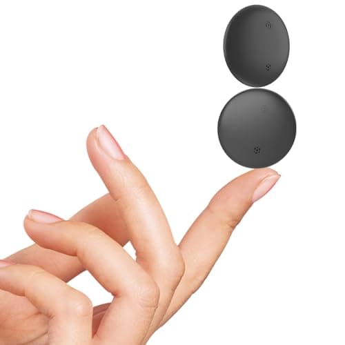 VODESON Ultra-Light & Mini Bluetooth Tracker, IP67 Waterproof, Keys/Luggage/Suitcases Finder, Compatible with Find My App (iOS), Replaceable Battery, 2-Pack, Black