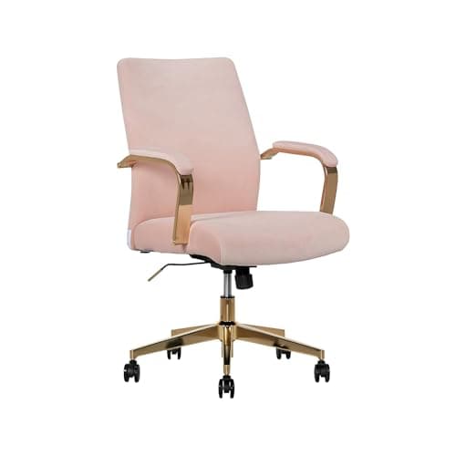 Thomasville Furniture Jolie Ergonomic Fabric Swivel Desk Chair, Blush (60068-BLSH)