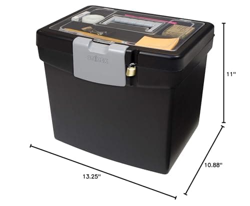 Storex File Storage Box Translucent Storage Lid, Black 1-Pack (61504F01C) 10
