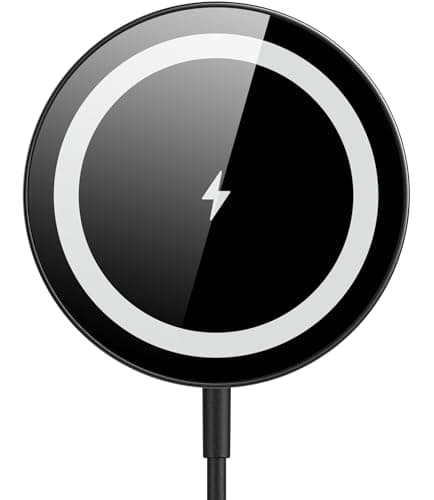 for Mag-Safe Charger, Magnetic Wireless Charger Made for iPhone 17/17 Pro/17 Pro Max/Air/16/15/14/13/12 Series, Mag Safe Charging Pad for AirPods Pro 3 2 (Black)