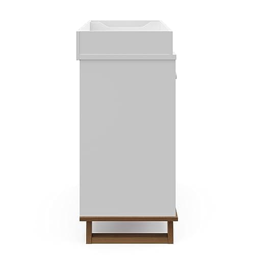 Storkcraft Modern Nursery Changing Table Dresser Combo (White & Vintage Driftwood) – GREENGUARD Gold Certified, Dresser for Nursery, Changing Table with Drawers, Removable Changing Table Topper 12