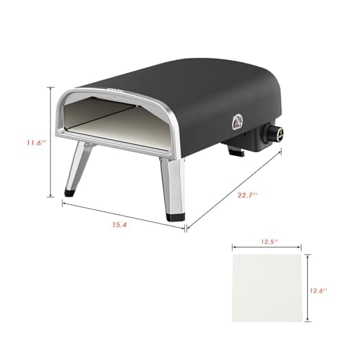 aidpiza Pizza oven gas Pizza oven outdoor Portable stainless oven outdoor built thermometer 12 inch outdoor cooking propane pizza oven (A-130A) 7