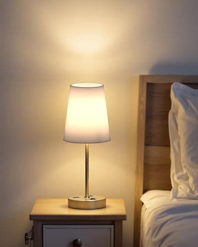 Addtam Bedside Table Lamp for Bedroom, 3-Way Dimmable Lamp with AC Outlet and USB C Charging Ports(PD 20W), Lamps with Shade for Night Stands, Living Room, Desk, and Home Office 6