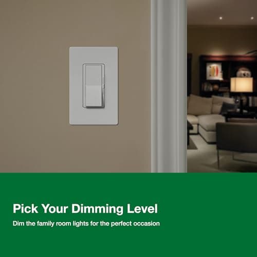 Lutron Diva LED+ Dimmer Light Switch for Dimmable LED, Halogen, and Incandescent Bulbs, 150 Watt, Single-Pole or 3-Way, DVCL-153P-WH, White 4