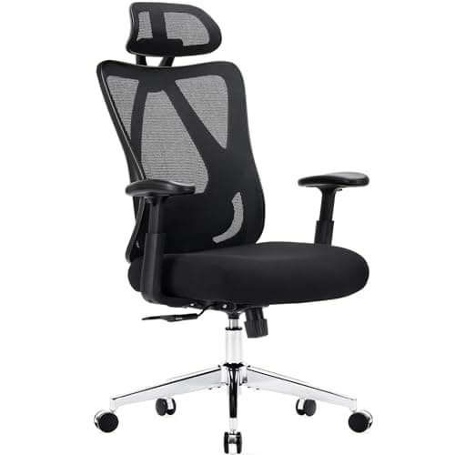 Office Chair, Desk Chair Computer Chair Ergonomic Office Chair with 2D Armrest Adjustable Lumbar Support & Headrest, High Back Home Office Desk Chair 135°Tilt Function Big and Tall Office Chair