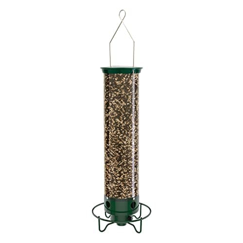 Droll Yankees Squirrel Proof Bird Feeders for Outdoors - YF-M - Flipper, Collapsible Perches, 5-Pound Seed Capacity, Green 14