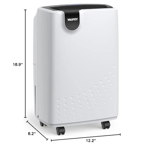 Yaufey 2500 Sq. Ft Dehumidifier for Home and Basements with Auto or Manual Drainage, 0.48 Gallon Water Tank Capacity -Low Noise and 24 Hr Timer 8