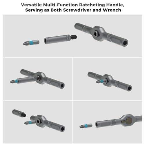 ANVANNA 42 in 1 Magnetic Screwdriver, Screwdriver Set, Multi Bit Ratcheting Screwdriver Set with Storage Case Repair Tool Kit for Computer, Eyeglass, Bicycles, Watch, Ring Doorbell, Furniture and DIY 5