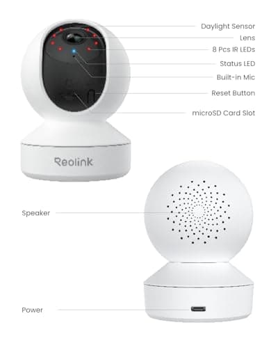 REOLINK 4MP 2K Indoor Camera E1, Plug-in Wireless WiFi 6 Security Camera, 360 Degree Pet Camera with Phone app, Baby Monitor with Person/Pet/Cry Detection, Night Vision, 2-Way Talk, Local Storage 9