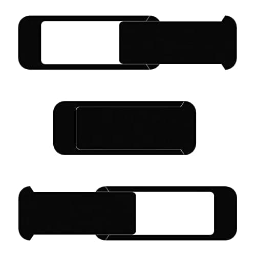 Laptop Camera Cover Slide, Computer Camera Cover Slide Large Size Webcam Cover Slide for MacBook Pro Cute Pattern Design Protecting Privacy Security Ultrathin 3 Pack for Laptop Desktop PC (Black)