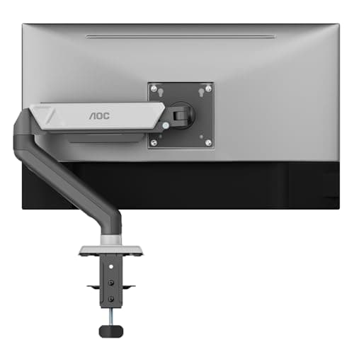 AOC Single Monitor Stand, Adjustable Monitor Arm Mount for 17–32 Inch Screens, Holds 4.4–19.8 lbs