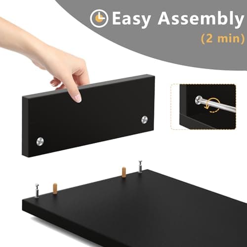 TAVR Dual Monitor Stand Riser Office Desktop Organizer Stand for 2 Monitors, Adjustable Length and Angle 3 Shelf, Extra Long Multifunctional Stand up to 43.3" fit Computer, Laptop, TV, Black 7