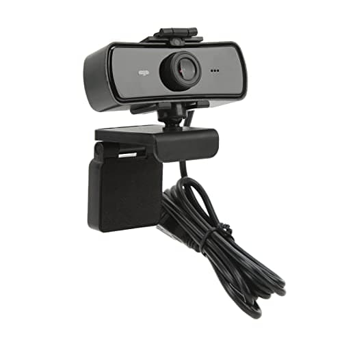 Yunseity Webcam with Microphone, 1440P HD USB Computer Web Camera with 360° Rotation, Auto Light Correction 2 Mics Streaming Webcam Plug & Play for Online Conferencing, for Win for OS X 9