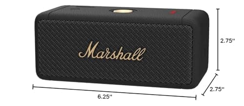 Marshall Emberton II Portable Bluetooth Speaker, Black & Brass 12